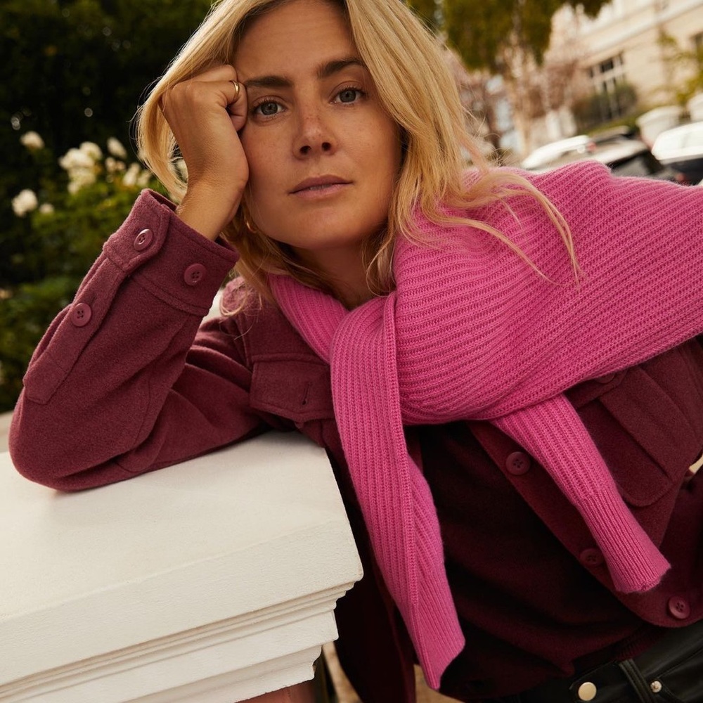 Ribbed Cashmere Oversized Crewneck